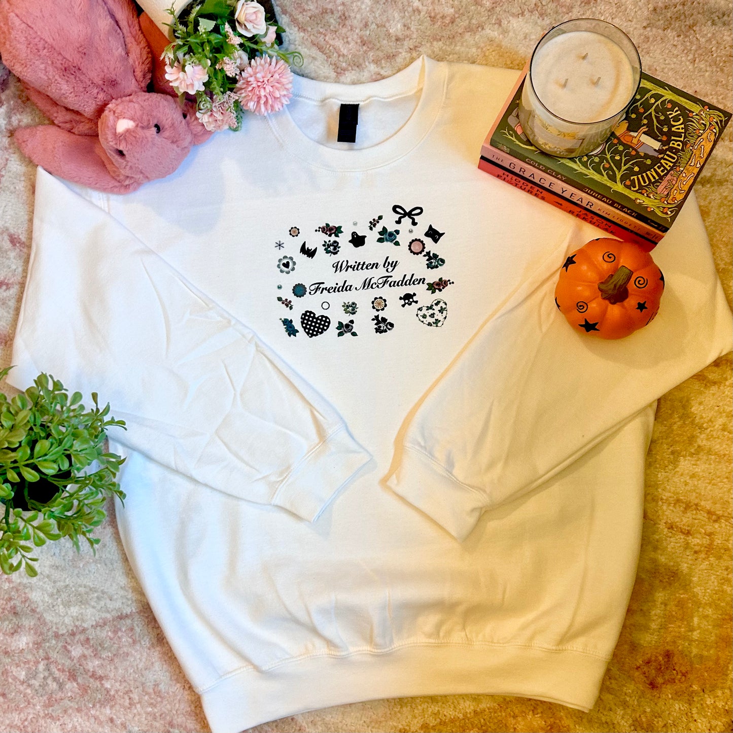 Spooky Written by - Customize to any author! White sweatshirt