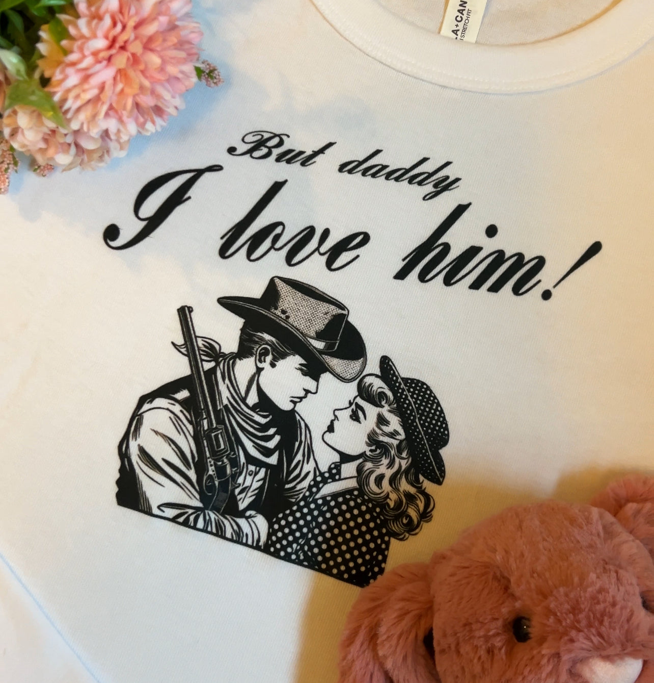 But I love him! - Cowboy romance long sleeve baby tee