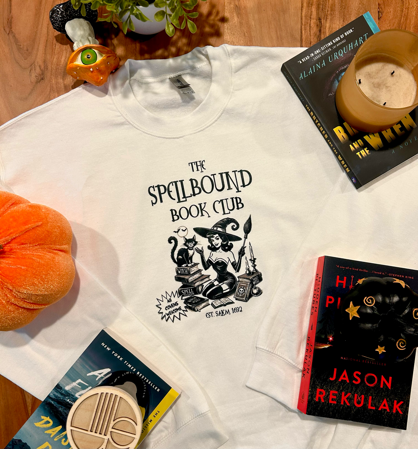 Spellbound Book club vintage Halloween white sweatshirt