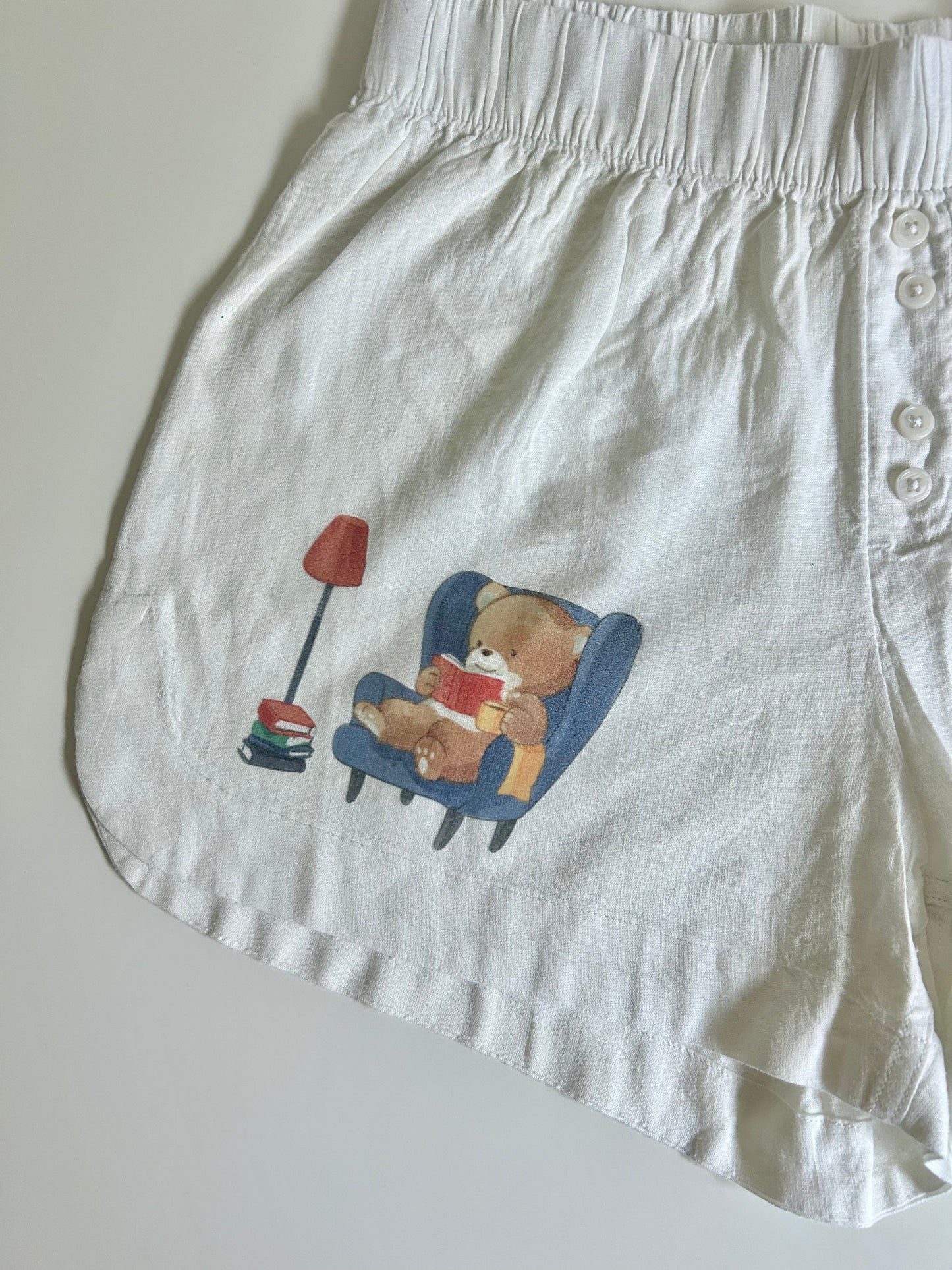 Beary Styles bookish PJ's - linen shorts