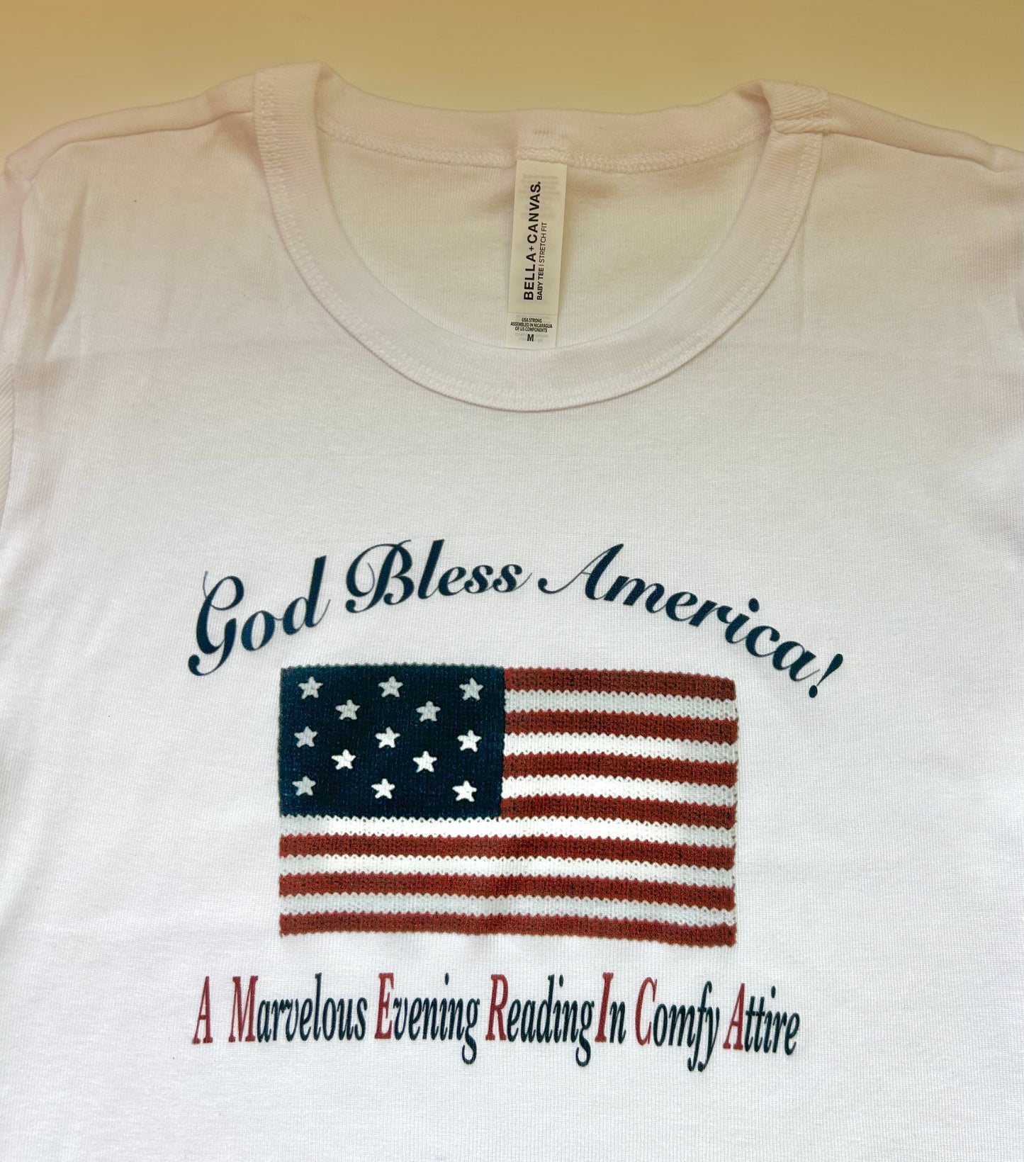 God Bless America & Books - 4th of July white short sleeve baby tee