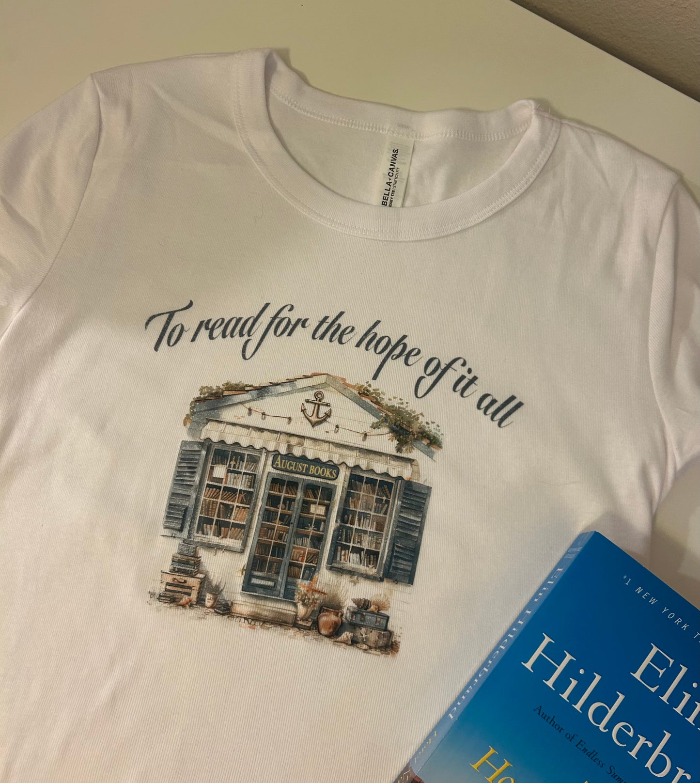 August book lovers - White short sleeve baby tee