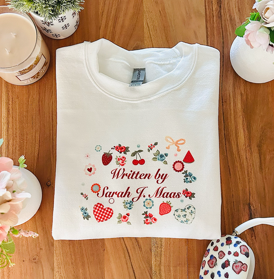 Written by collection - Customize to any author! White sweatshirt